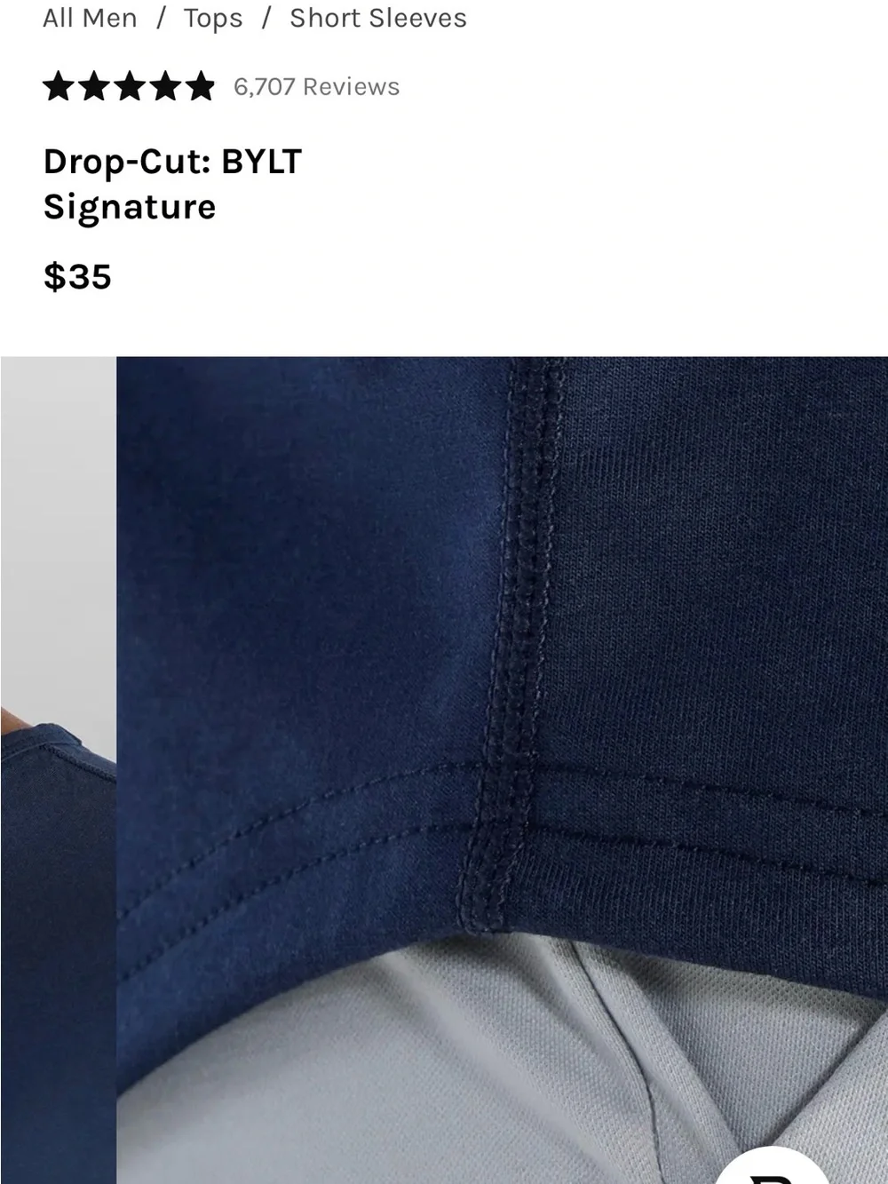 NWT! BYLT Signature Drop Cut Slim Fit Navy XL